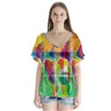 Abstract sunrise Flutter Sleeve Top View1