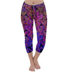 Purple Corals Capri Winter Leggings  by Valentinaart