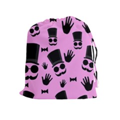 Gentleman - Pink Pattern Drawstring Pouches (extra Large) by Valentinaart