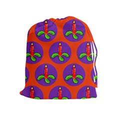 Christmas Candles Seamless Pattern Drawstring Pouches (extra Large) by Amaryn4rt