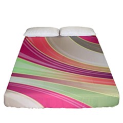 Abstract Colorful Background Wavy Fitted Sheet (king Size) by Amaryn4rt