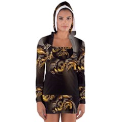Fractal Mathematics Abstract Women s Long Sleeve Hooded T-shirt by Amaryn4rt