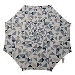 Geometric Triangle Modern Mosaic Hook Handle Umbrellas (large) by Amaryn4rt