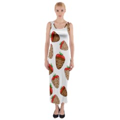 Chocolate Strawberries  Fitted Maxi Dress by Valentinaart