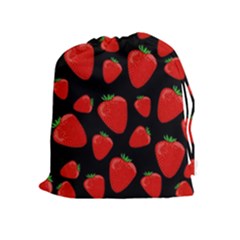 Strawberries Pattern Drawstring Pouches (extra Large) by Valentinaart