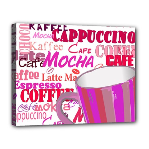 Coffee Cup Lettering Coffee Cup Canvas 14  X 11  by Amaryn4rt