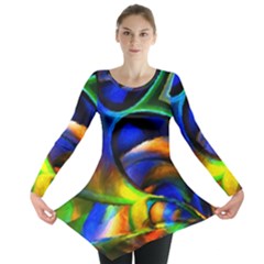 Light Texture Abstract Background Long Sleeve Tunic  by Amaryn4rt