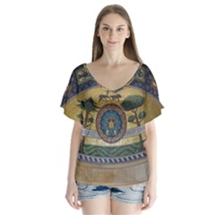 Peace Monument Werder Mountain Flutter Sleeve Top by Amaryn4rt