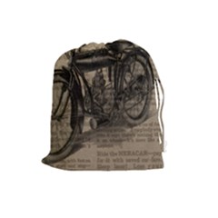 Vintage Collage Motorcycle Indian Drawstring Pouches (large)  by Amaryn4rt