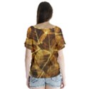 Leaves Autumn Texture Brown Flutter Sleeve Top View2