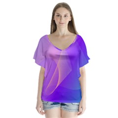Vector Blend Screen Saver Colorful Flutter Sleeve Top by Amaryn4rt