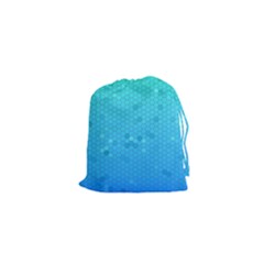 Blue Seamless Black Hexagon Pattern Drawstring Pouches (xs)  by Amaryn4rt