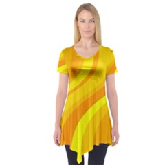 Orange Yellow Background Short Sleeve Tunic  by Amaryn4rt