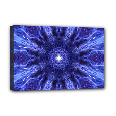 Tech Neon And Glow Backgrounds Psychedelic Art Deluxe Canvas 18  X 12   by Amaryn4rt