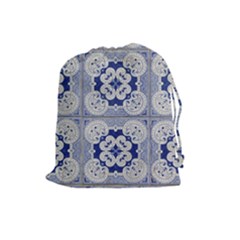 Ceramic Portugal Tiles Wall Drawstring Pouches (large)  by Amaryn4rt