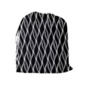 Elegant black and white pattern Drawstring Pouches (Extra Large) View2