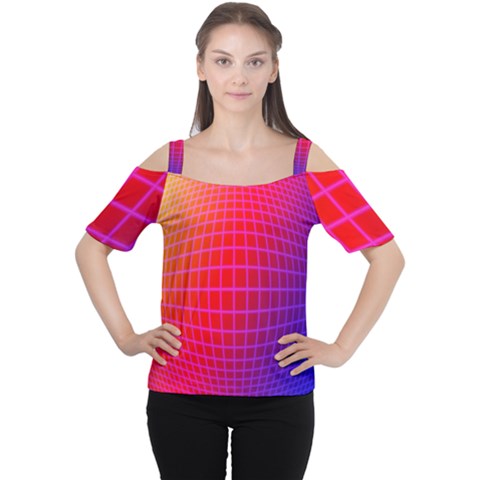 Grid Diamonds Figure Abstract Women s Cutout Shoulder Tee by Nexatart