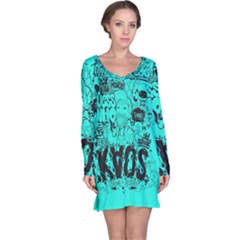 Typography Illustration Chaos Long Sleeve Nightdress by Nexatart