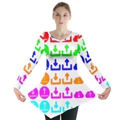 Download Upload Web Icon Internet Long Sleeve Tunic  by Nexatart