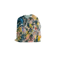 Art Graffiti Abstract Lines Drawstring Pouches (small)  by Nexatart