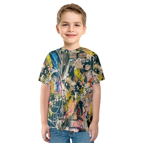 Art Graffiti Abstract Lines Kids  Sport Mesh Tee by Nexatart