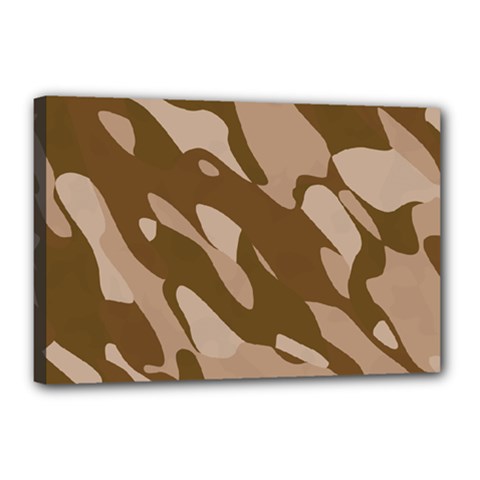 Background For Scrapbooking Or Other Beige And Brown Camouflage Patterns Canvas 18  X 12  by Nexatart