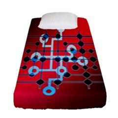 Board Circuits Trace Control Center Fitted Sheet (single Size) by Nexatart