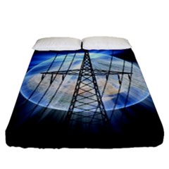 Energy Revolution Current Fitted Sheet (queen Size) by Nexatart