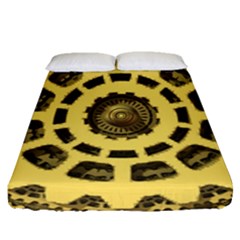 Gears Fitted Sheet (queen Size) by Nexatart