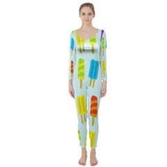 Food Pattern Long Sleeve Catsuit by Nexatart