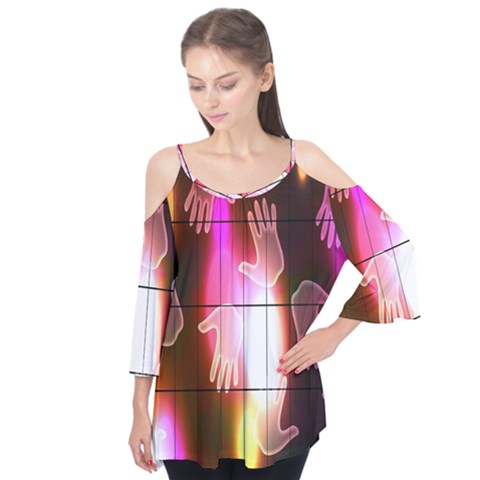 Abstract Background Design Squares Flutter Tees by Nexatart