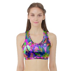 Abstract Digital Art  Sports Bra With Border by Nexatart