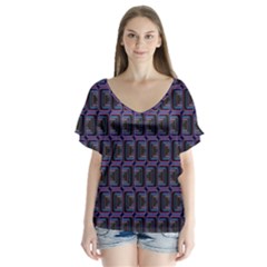 Psychedelic 70 S 1970 S Abstract Flutter Sleeve Top by Nexatart