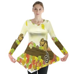 Squirrel Long Sleeve Tunic  by Nexatart