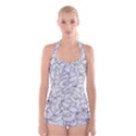 White knot dress bohemian Boyleg Halter Swimsuit  View1