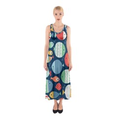 Cute Small Marine Fish Sleeveless Maxi Dress by Brittlevirginclothing