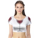 Wine Glass Steve Socha Short Sleeve Crop Top (Tight Fit) View1