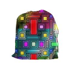 Art Rectangles Abstract Modern Art Drawstring Pouches (extra Large) by Nexatart