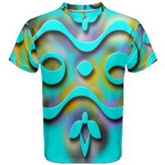 Background Braid Fantasy Blue Men s Cotton Tee by Nexatart