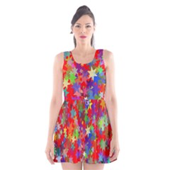 Background Celebration Christmas Scoop Neck Skater Dress by Nexatart
