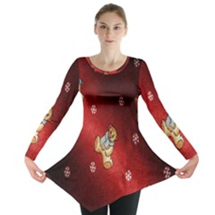 Background Fabric Long Sleeve Tunic  by Nexatart
