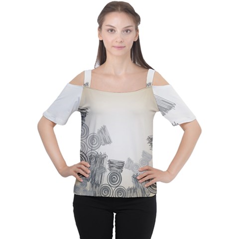 Background Retro Abstract Pattern Women s Cutout Shoulder Tee by Nexatart