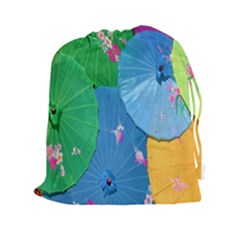 Chinese Umbrellas Screens Colorful Drawstring Pouches (xxl) by Nexatart