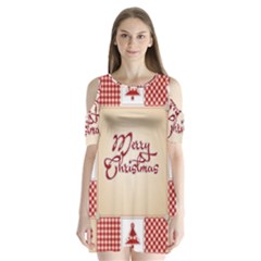 Christmas Xmas Patterns Pattern Shoulder Cutout Velvet  One Piece by Nexatart