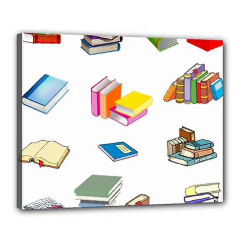 Bookworm Pattern Canvas 20  X 16  by athenastemple