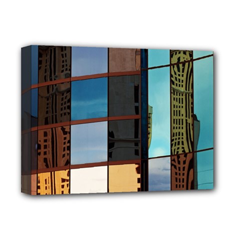 Glass Facade Colorful Architecture Deluxe Canvas 16  X 12   by Nexatart
