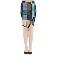 Glass Facade Colorful Architecture Midi Wrap Pencil Skirt by Nexatart