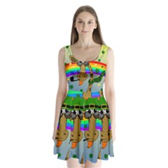 Irish Giraffe Split Back Mini Dress  by Valentinaart