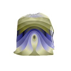 Fractal Eye Fantasy Digital Drawstring Pouches (large)  by Nexatart