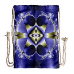 Fractal Fantasy Blue Beauty Drawstring Bag (large) by Nexatart